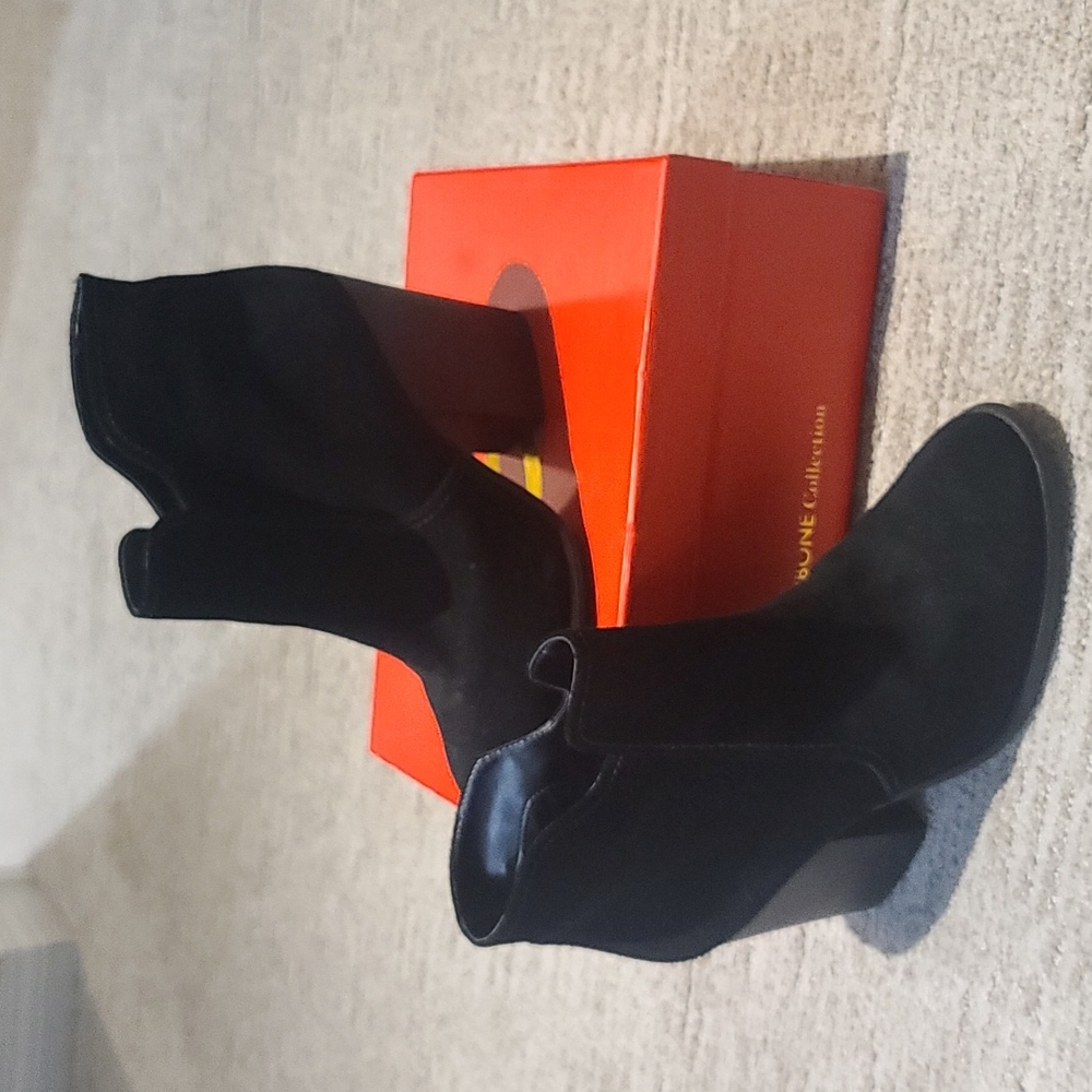 Suede ankle booties